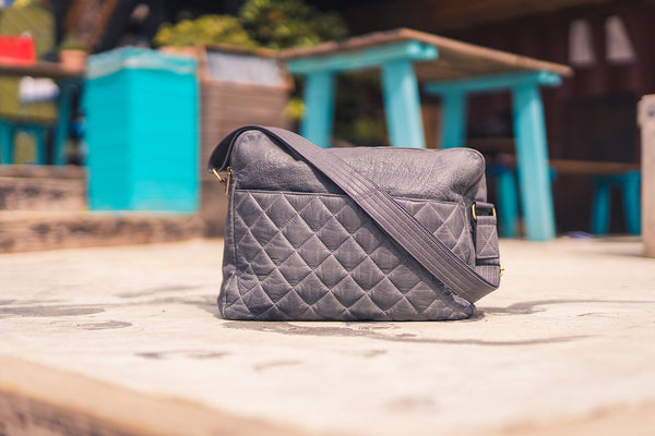 Pusletaske i ægte læder